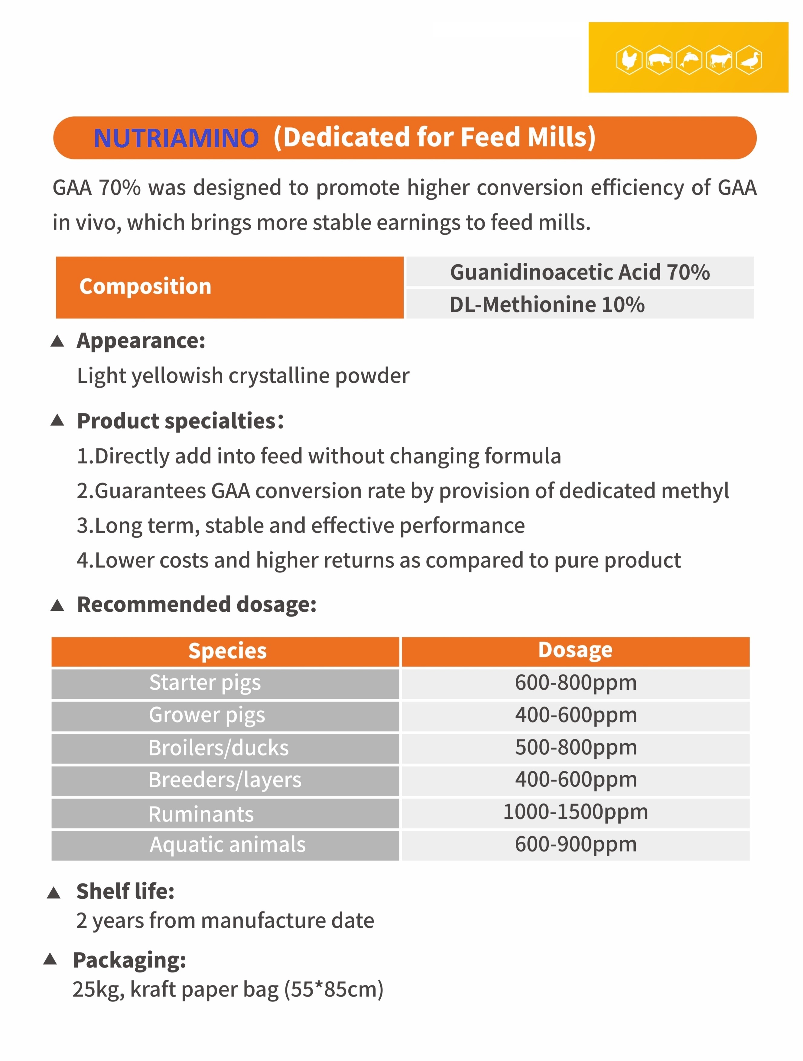 Guanidinoacetic acid + DL Methionine